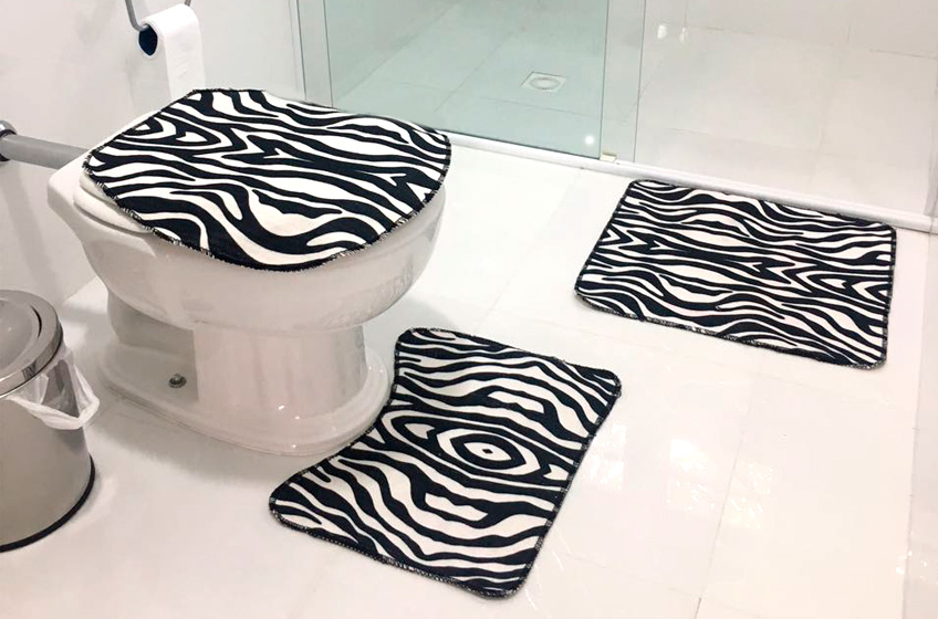 Jogo de banheiro zebra 